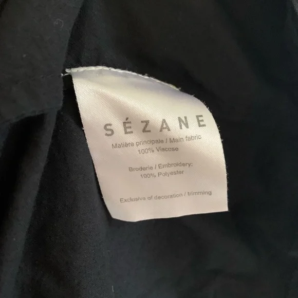 Sezane Black Dress with Colorful Embroidery - Picture 4 of 4